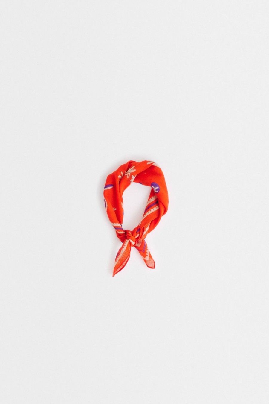 A Kind of Guise Budir Wool Bandana Orange Flower